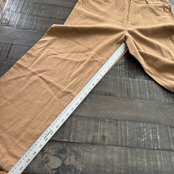 Jones New York Signature Brown High Rise Crop Linen Blend Pants Size 10 NWT - Picture 12 of 14